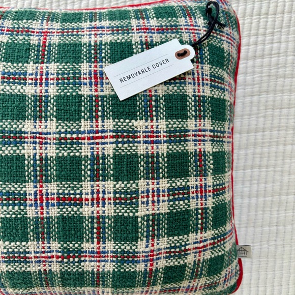 Hearth & Hand with Magnolia Vintage Plaid Lumbar Toss Pillow Green and Red NWT - Picture 2 of 15